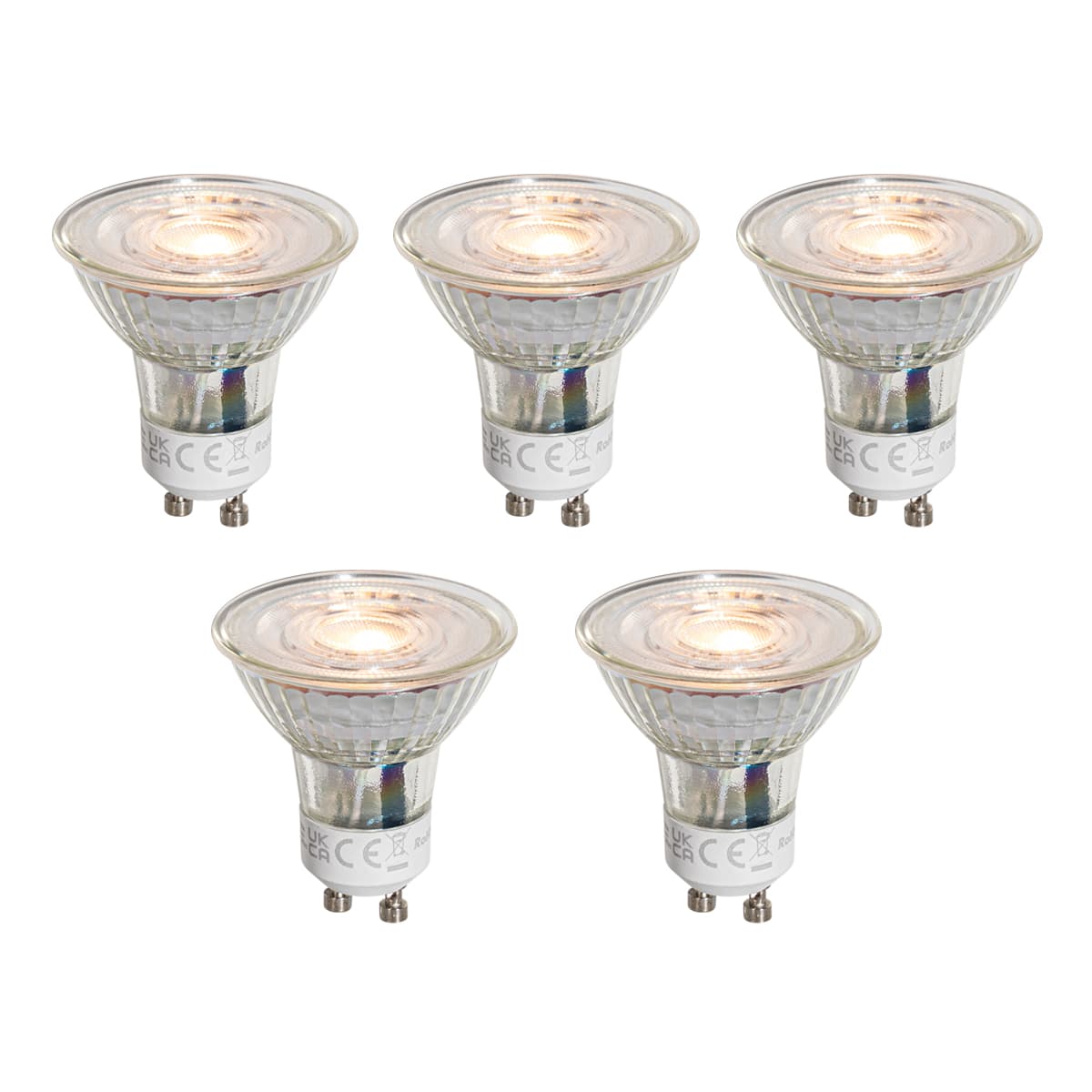 Sada 5 LED žiaroviek GU10 50 mm číra 3W 250 lm 2200K