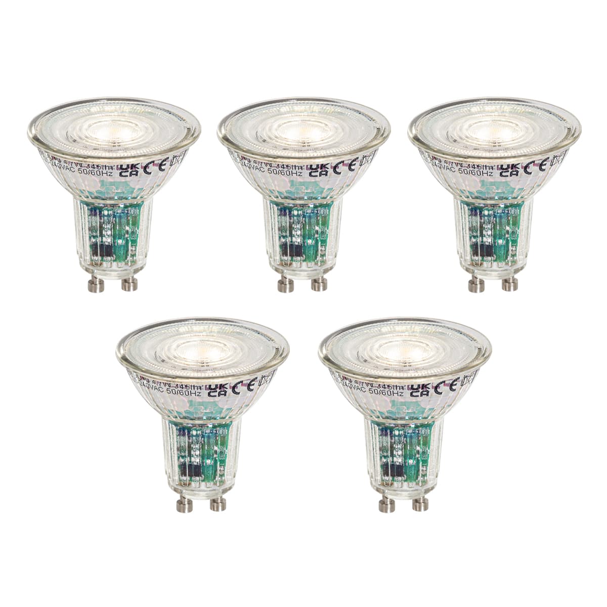 Sada 5 inteligentných LED žiaroviek GU10 50 mm číra 4,7 W 345 lm 2200 – 4000 K 1