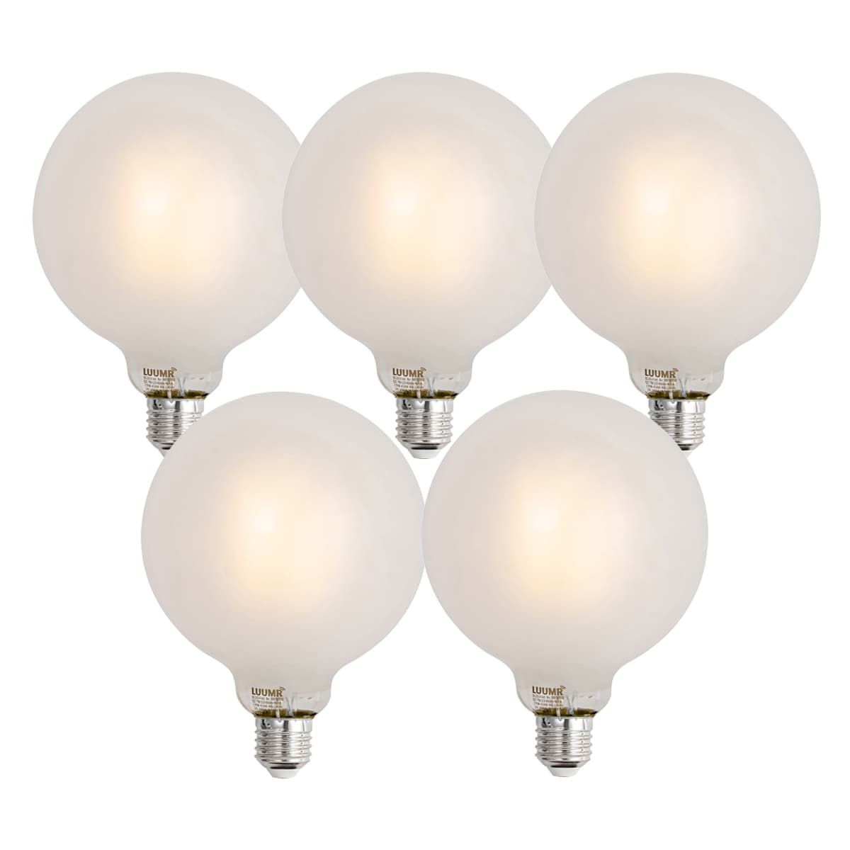 Sada 5 ks Inteligentné stmievateľné LED žiarovky E27 G125 matné 7W 806lm 2700-6500K 1