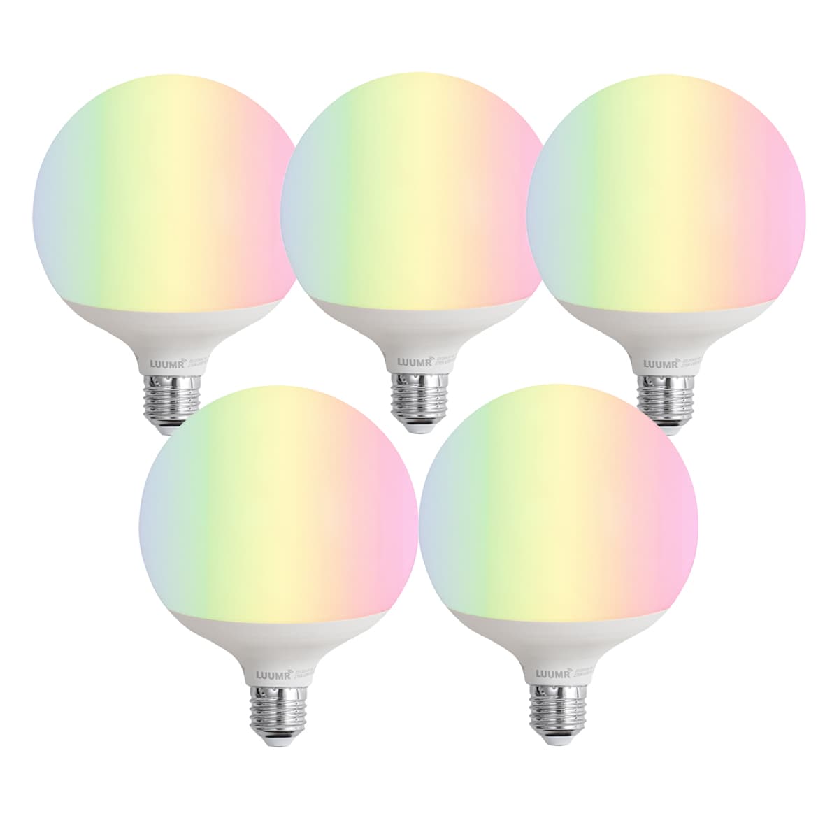 Sada 5 inteligentných LED žiaroviek E27 G120 matná RGBW 9W 806 lm 2700-6500K 1