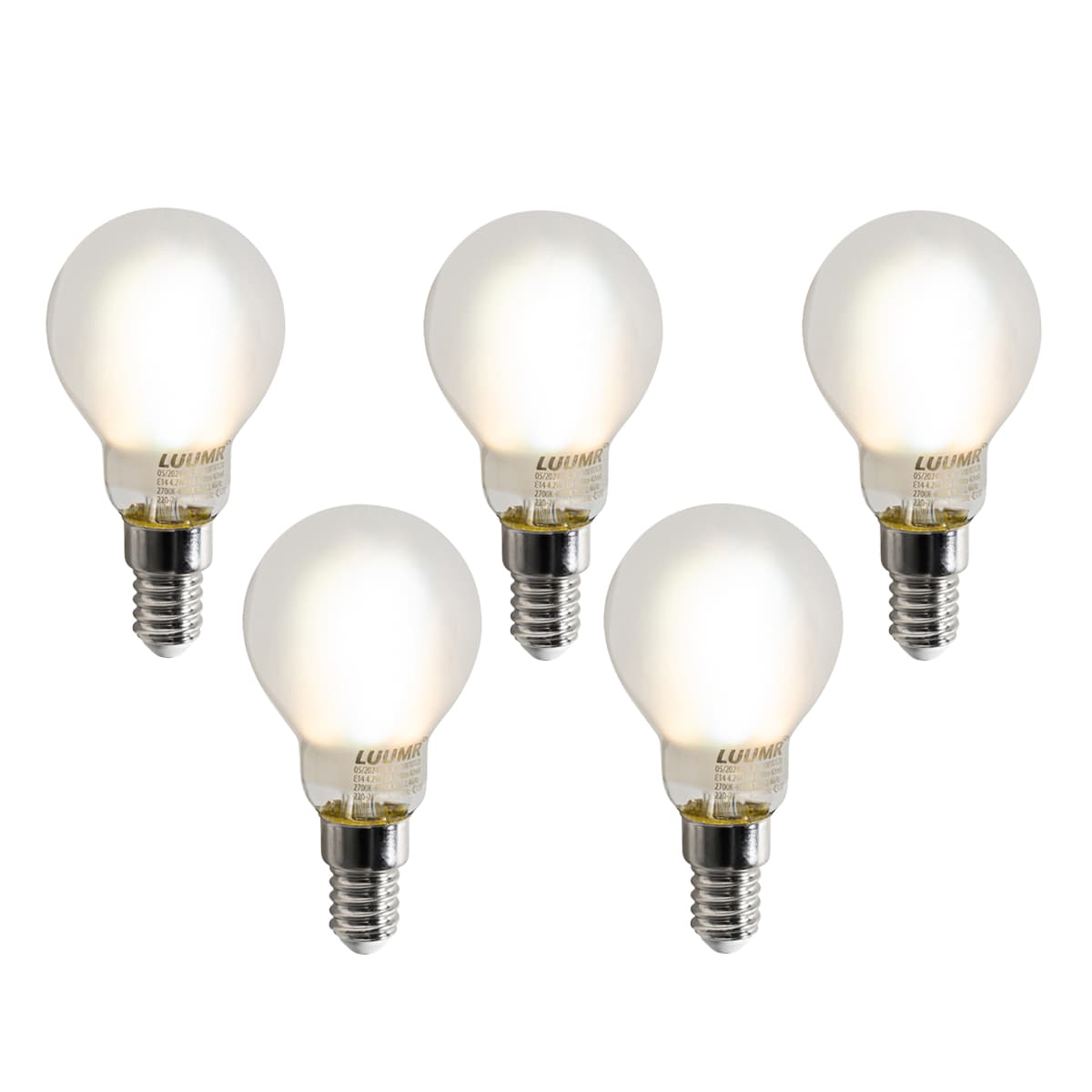 Sada 5 inteligentných LED žiaroviek E14 P45 matných 4,2 W 470 lm 2700-6500 K