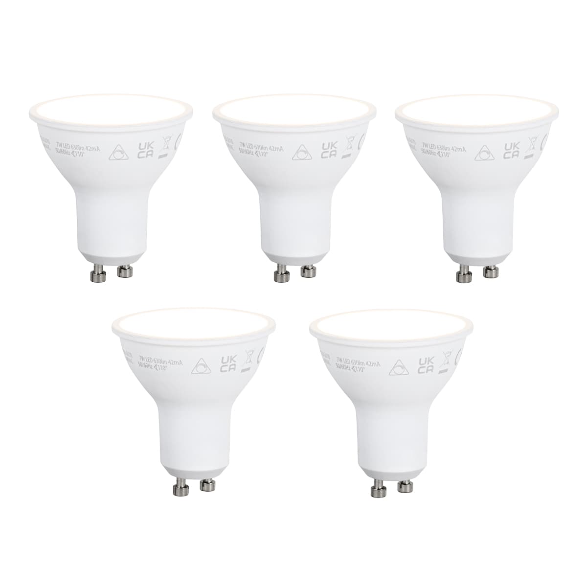 Sada 5 inteligentných stmievateľných LED žiaroviek GU10 50 mm opálová 7 W 630 lm 2700 K