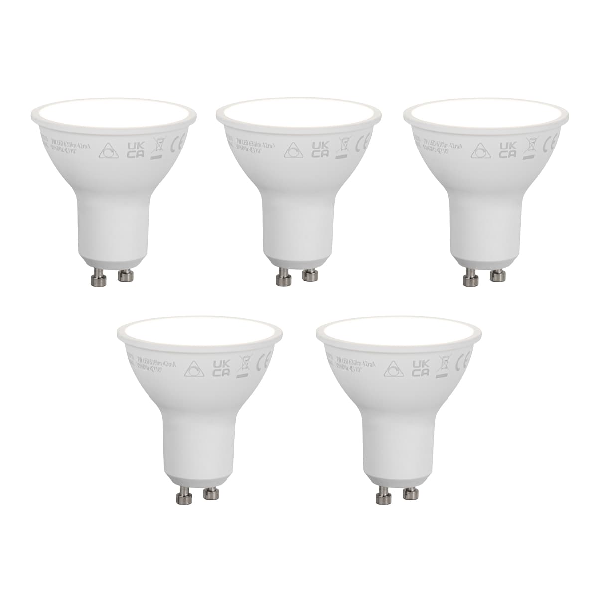 Sada 5 inteligentných stmievateľných LED žiaroviek GU10 50mm Opálová 7W 630 lm 4000K 1