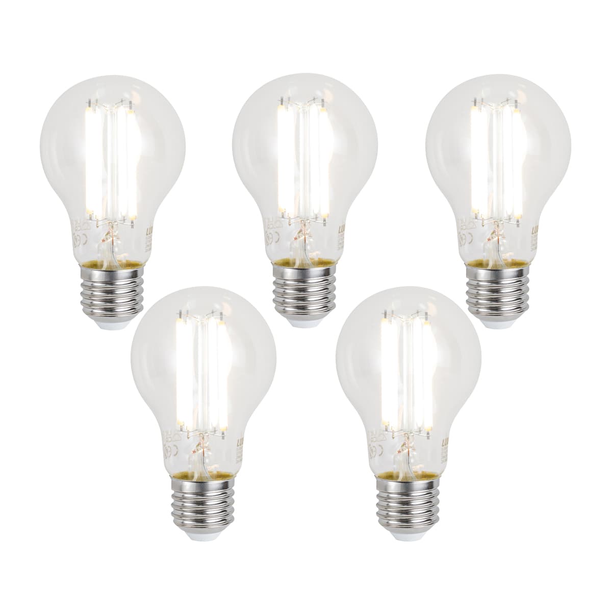 Sada 5 inteligentných stmievateľných LED žiaroviek E27 A60 číra 7W 806 lm 2700-6500K Zigbee
