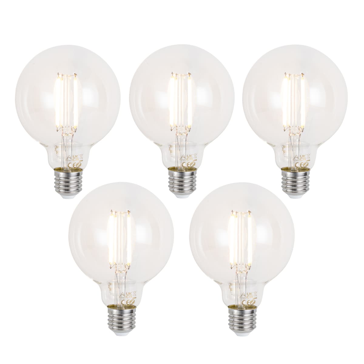 Sada 5 inteligentných stmievateľných LED žiaroviek E27 G95 číra 7W 806 lm 2700-6500K Zigbee 1