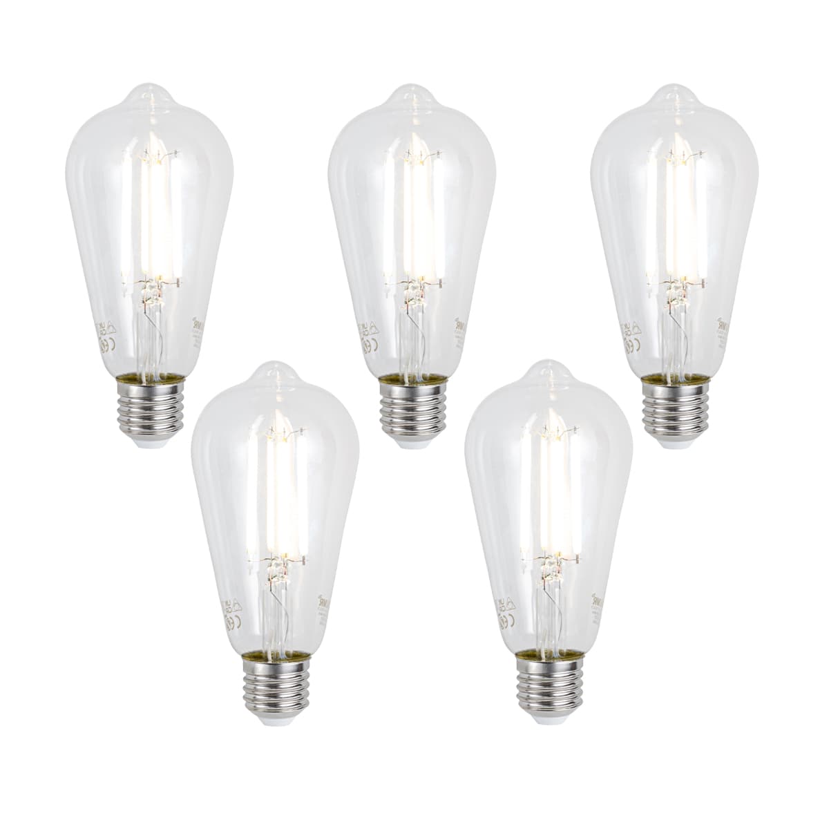 Sada 5 inteligentných stmievateľných LED žiaroviek E27 ST64 číra 7W 806 lm 2700-6500K Zigbee 1