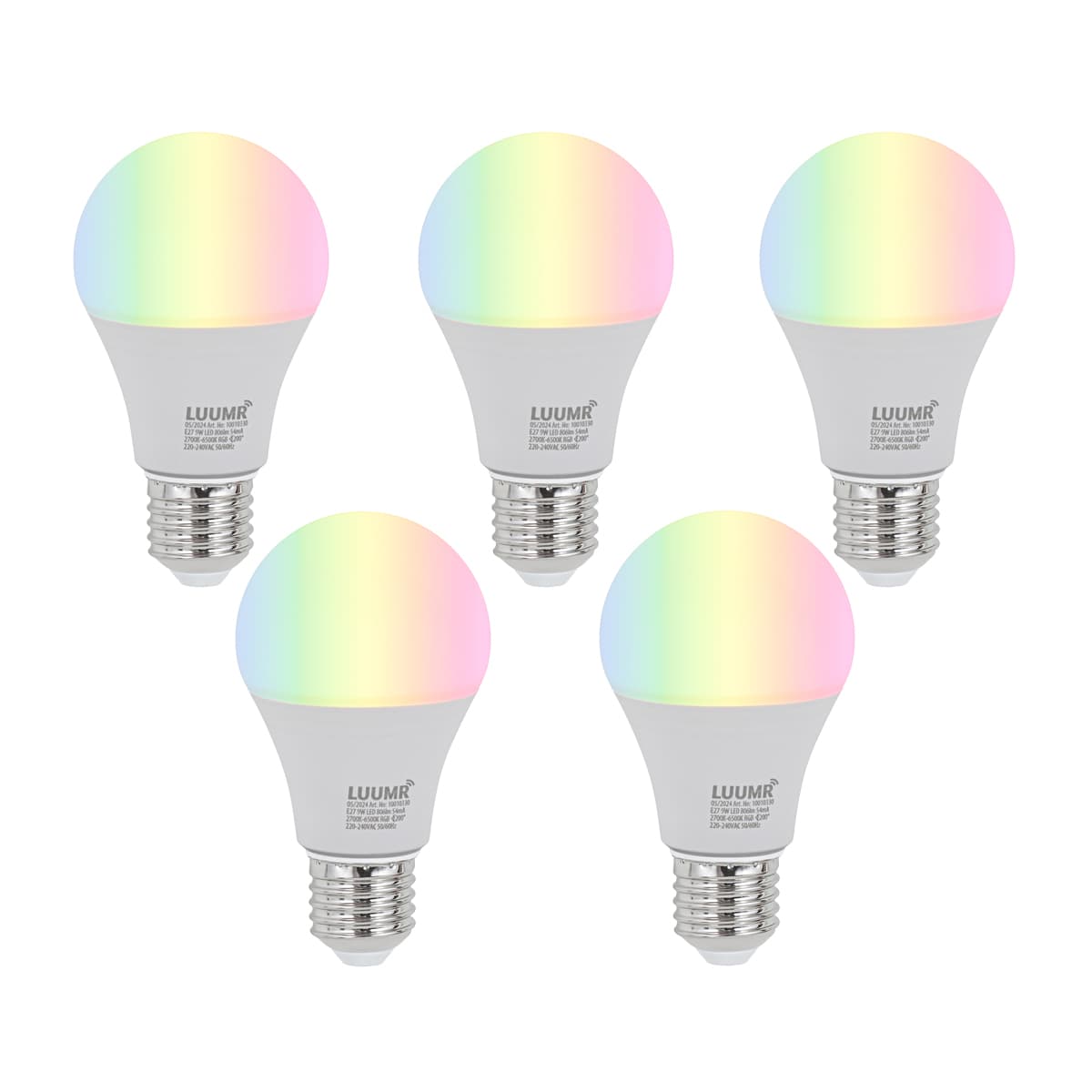 Sada 5 ks E27 Stmievateľné LED žiarovky A60 Opal 9W 806lm 2700-6500K