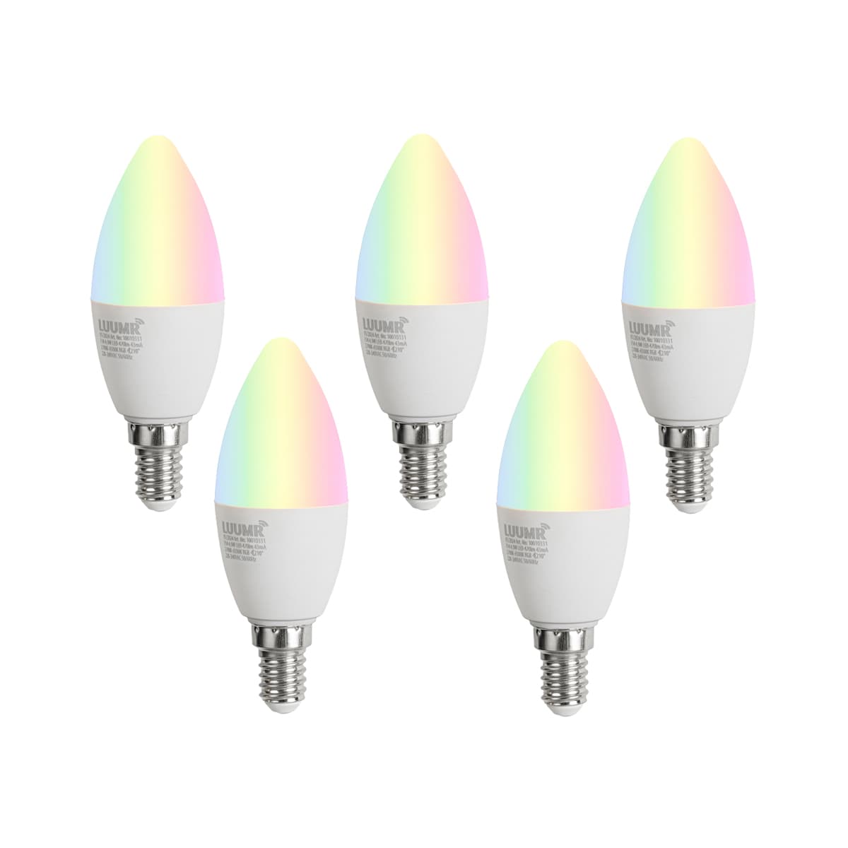 Sada 5 stmievateľných LED žiaroviek E14 C37 Opál 4,9W 470 lm 2700-6500K 1