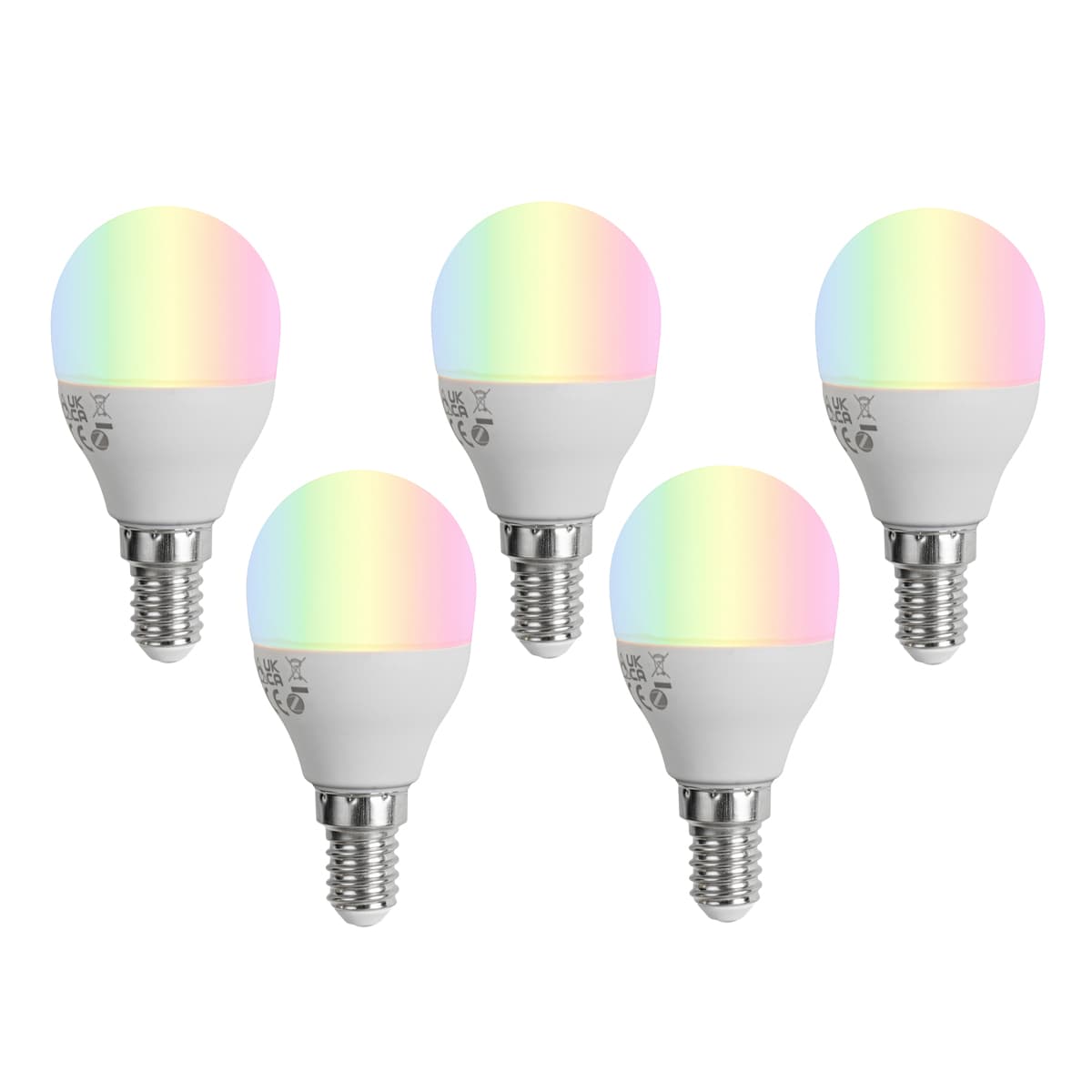 Sada 5 inteligentných stmievateľných LED žiaroviek E14 G45 Opál 4,9 W 470 lm 2700-6500 K
