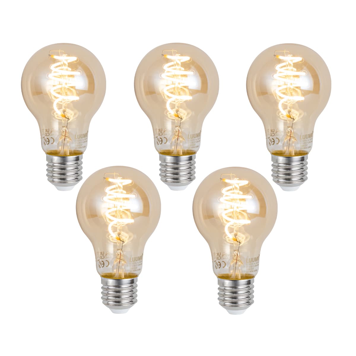Sada 5 inteligentných stmievateľných LED žiaroviek E27 A60 jantárová 4,9 W 320 lm 2500 K Zigbee