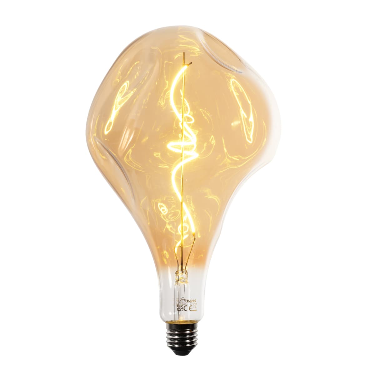 E27 Stmievateľná LED žiarovka so špirálovým vláknom PS160 jantárová 6W 340 lm 1800K