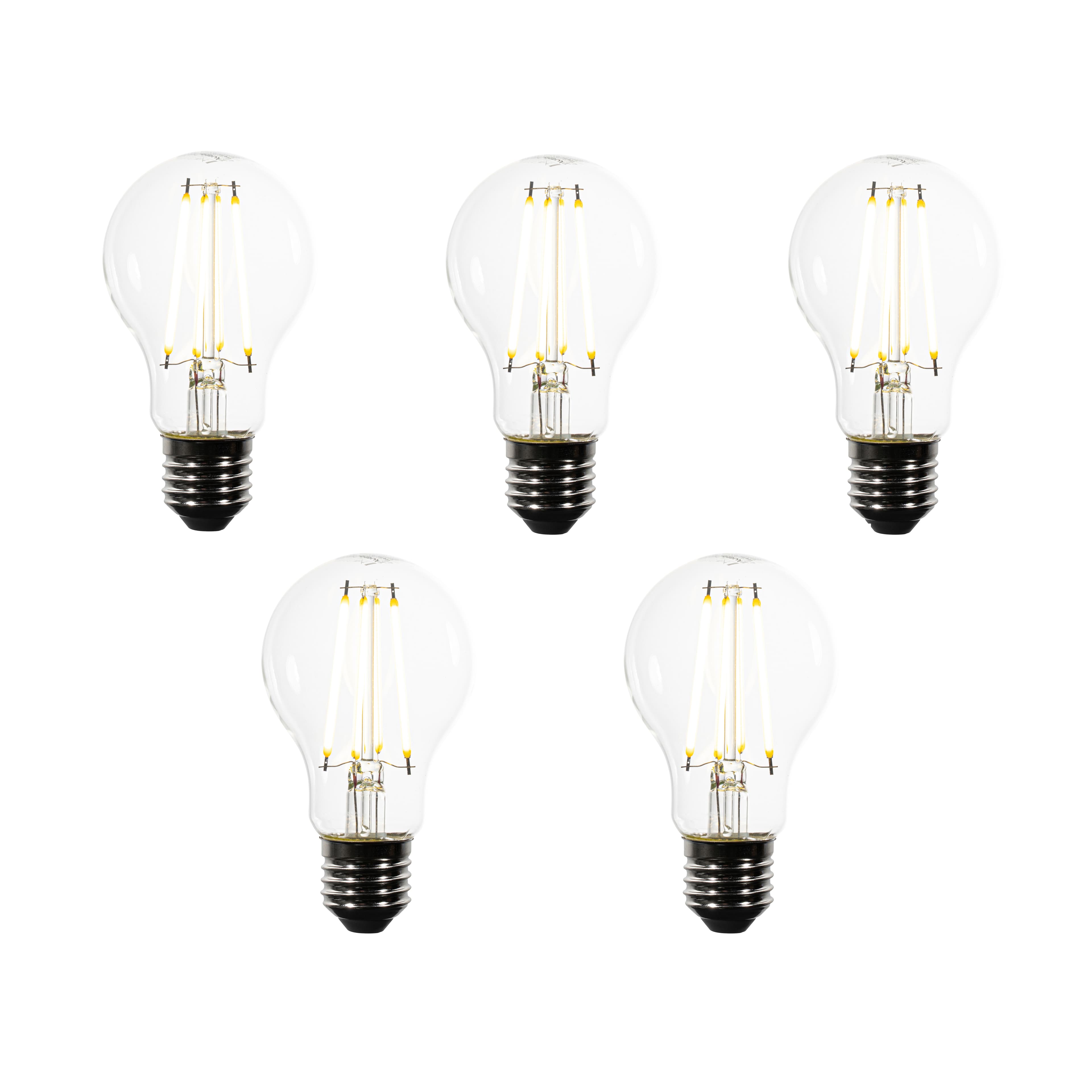 Sada 5 LED žiaroviek E27 A60 číra 2,2W 470 lm 3000K 1
