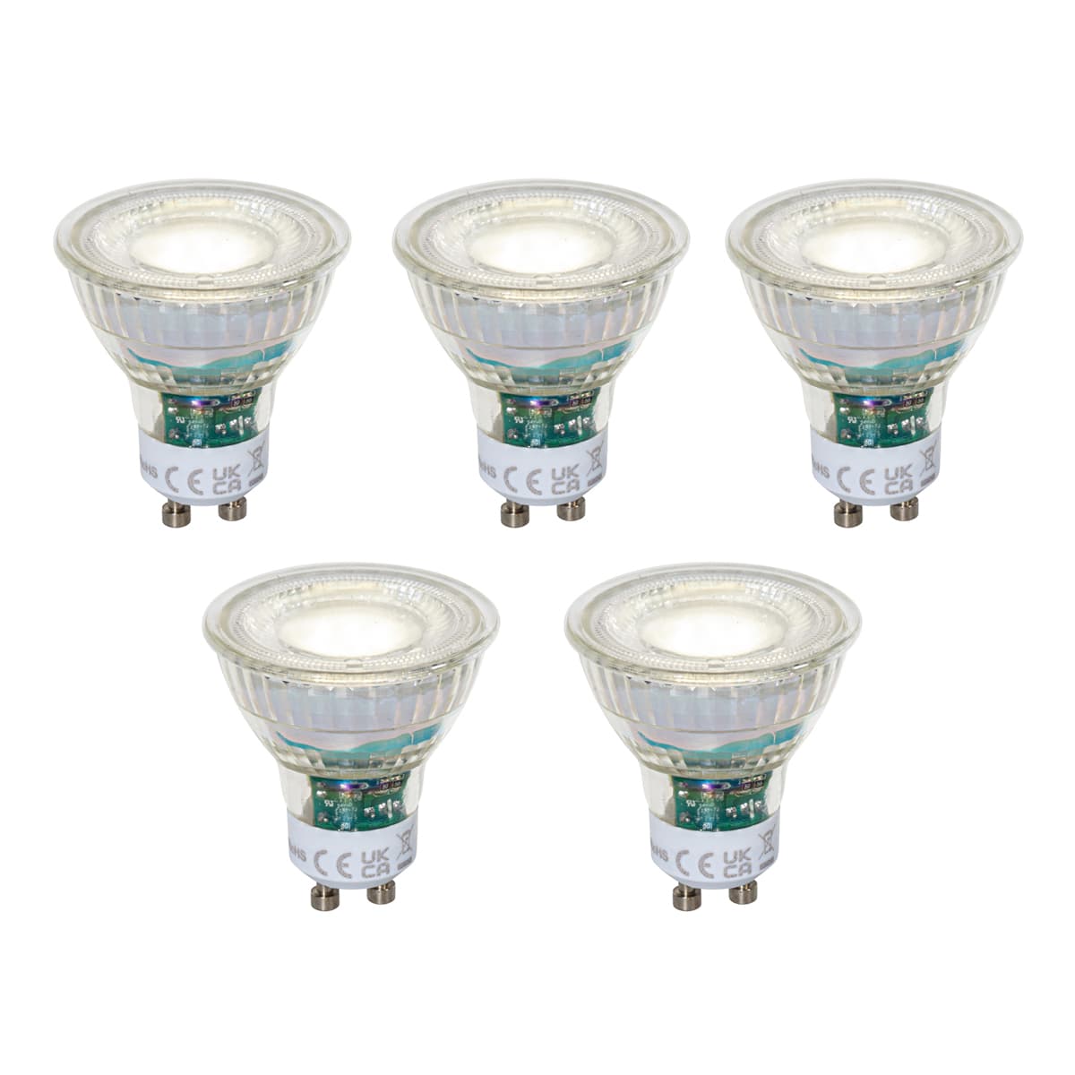 Sada 5 stmievateľných LED žiaroviek GU10 50 mm číra 2,5 W 450 lm 4000 K