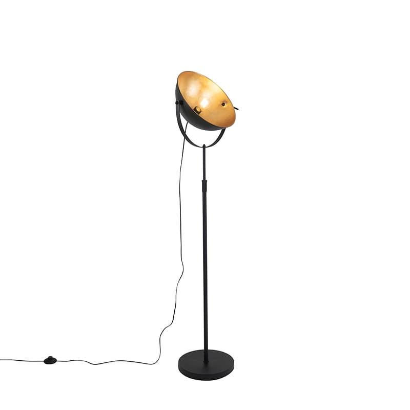 Stojacia lampa čierna so zlatou farbou 35 cm nastaviteľná - Magnax