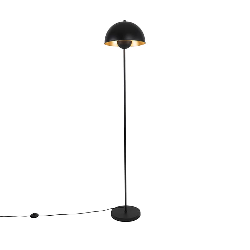 Priemyselná stojaca lampa čierna so zlatom 160 cm - Magnax 1