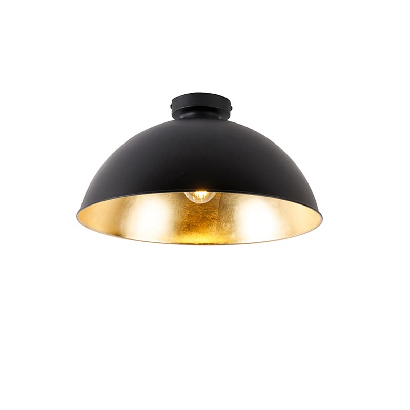 Stropná lampa čierna so zlatom 42 cm nastaviteľná - Magnax