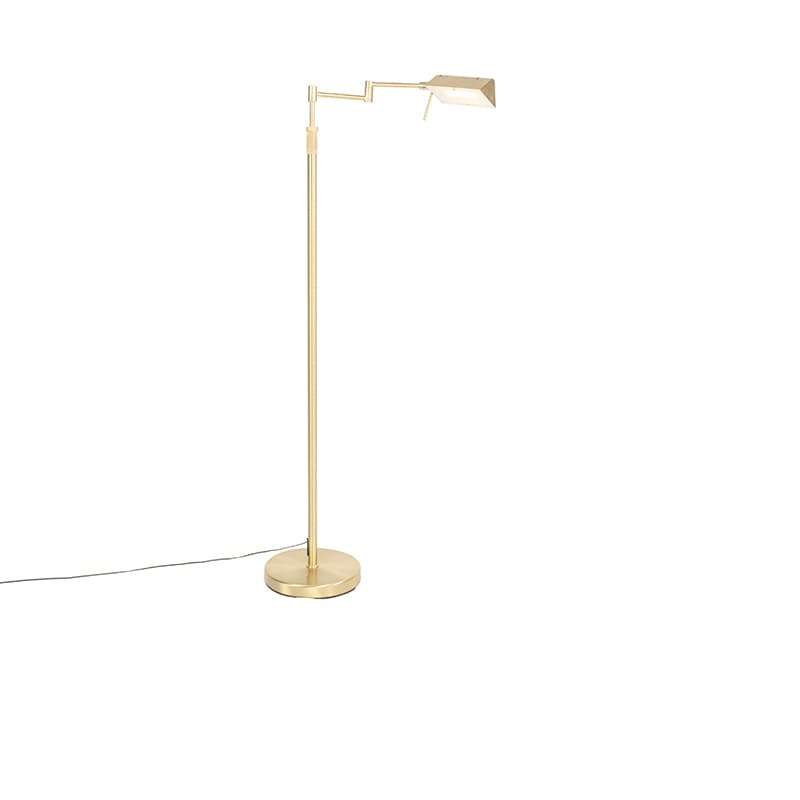 Stojaca lampa mosadz vrátane LED s dotykovým stmievačom - Notia 1