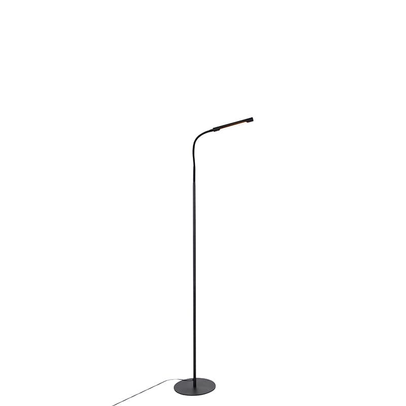Dizajnová stojaca lampa čierna vrátane LED s dotykovým stmievačom - Palka 1