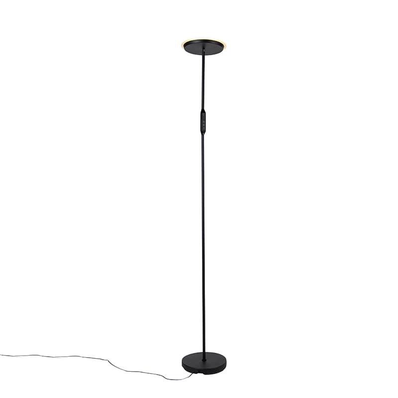 Stojaca lampa čierna vrátane LED s diaľkovým ovládaním - Bumu 1