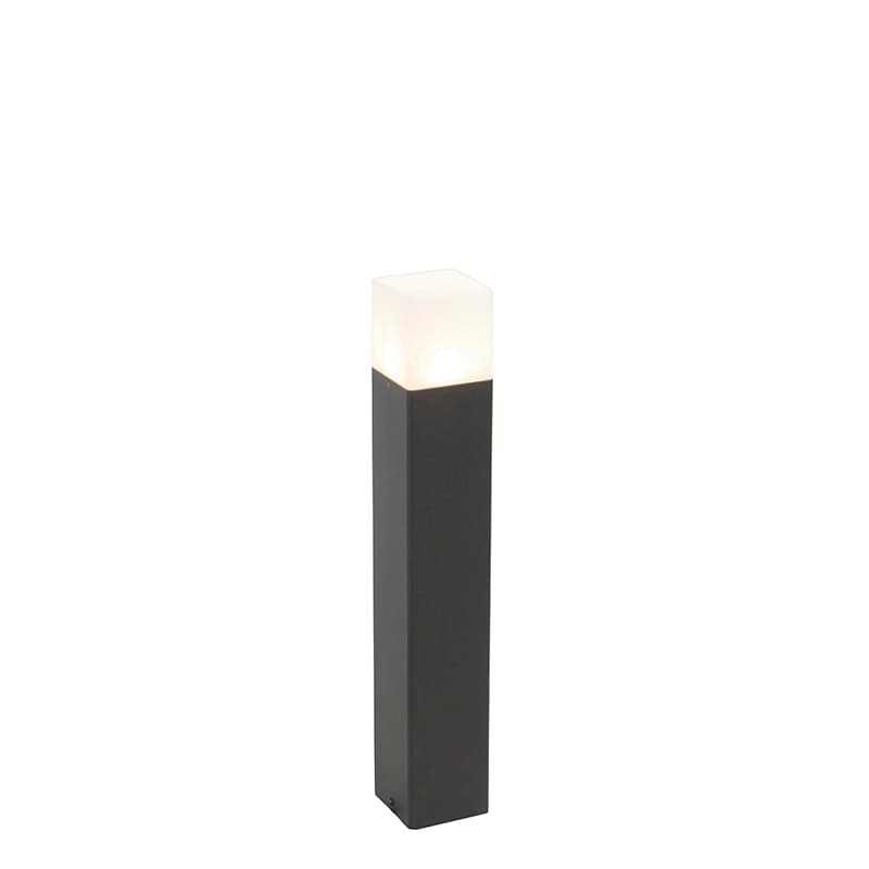 Stojaca vonkajšia lampa čierna s opálovým bielym tienidlom 50 cm - Denmark 1