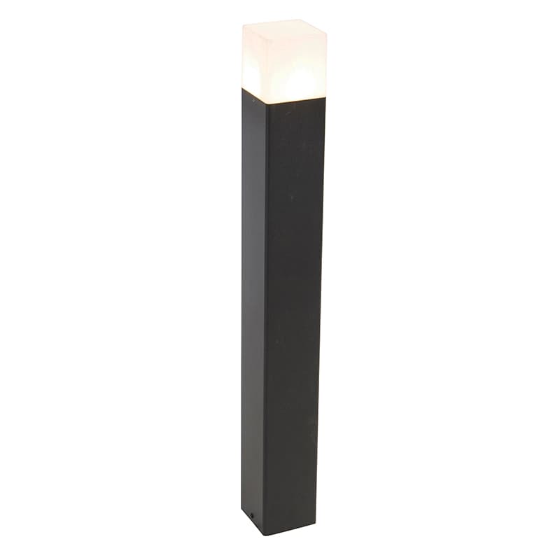 Stojaca vonkajšia lampa čierna s opálovým bielym tienidlom 70 cm - Denmark