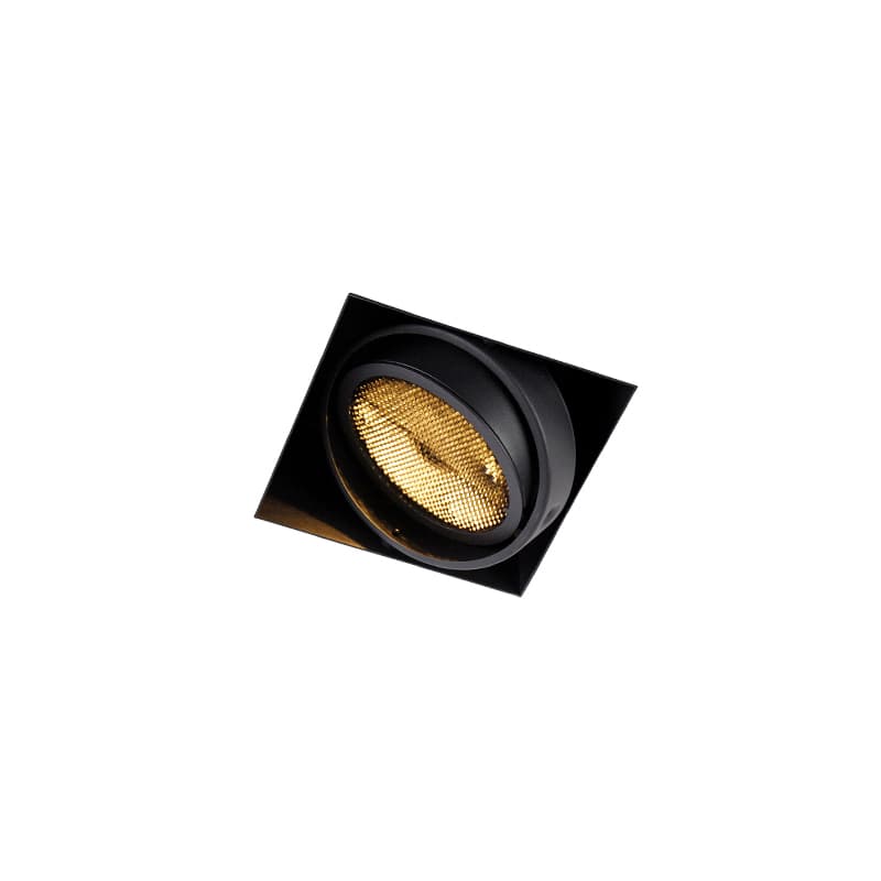 Zápustený reflektor čierny GU10 AR111 bez rámu - Oneon Honey