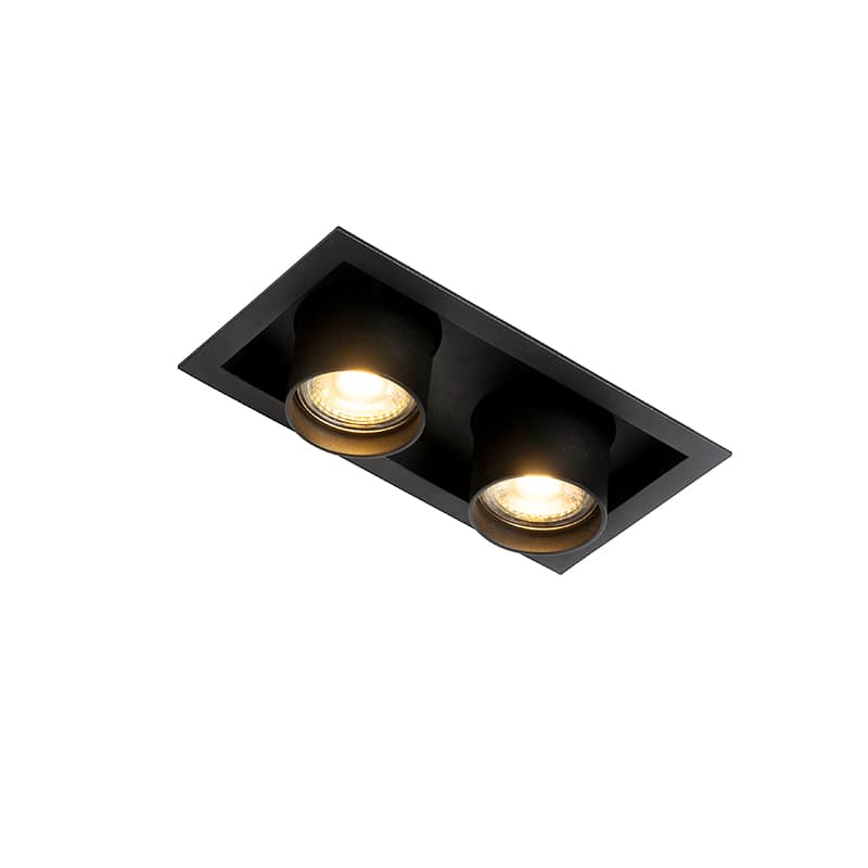 Moderné zapustené bodové svetlo čierne nastaviteľné 2-svetlo - Roof