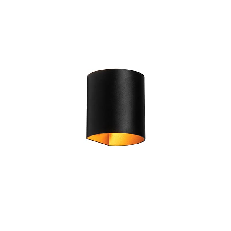 Moderná nástenná lampa čierna s mosadzou - Sabbio 1