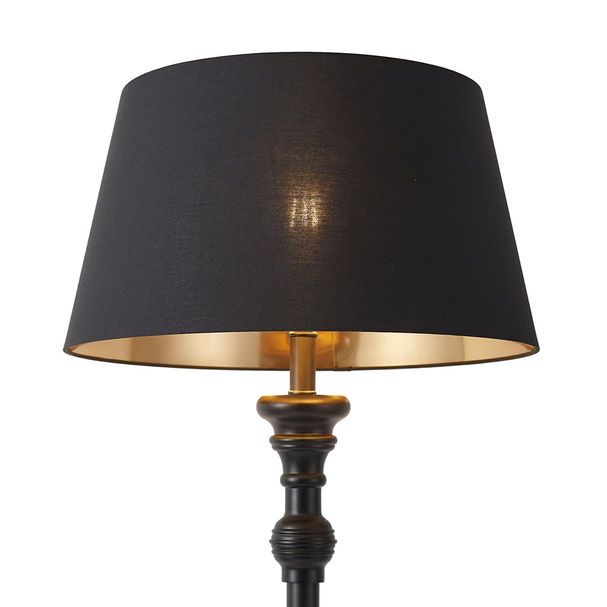 Stojacia lampa s tienidlom 45 cm čierna so zlatým interiérom - Classico 1