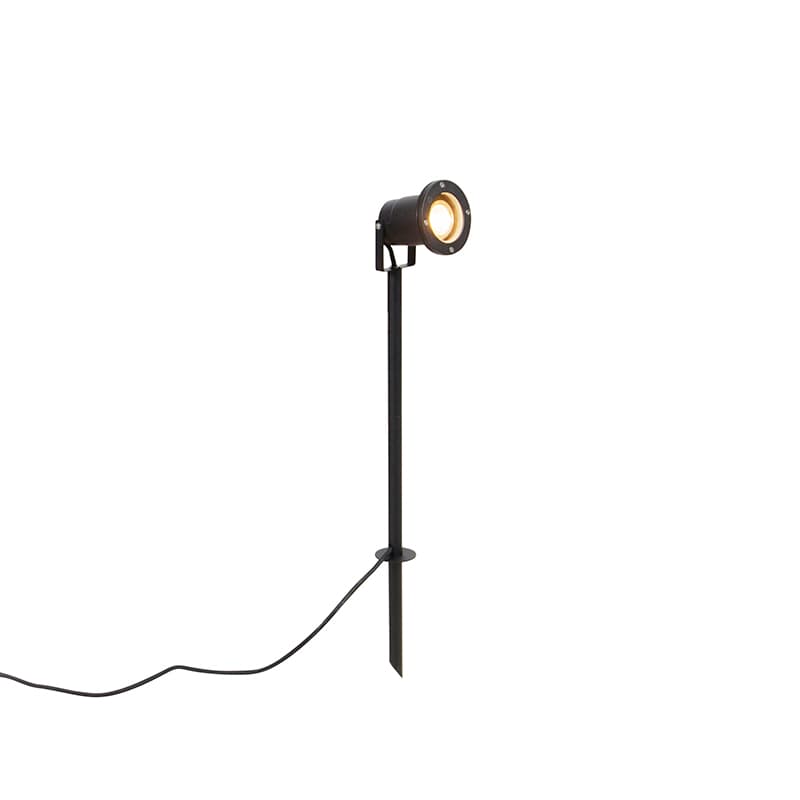 Nastaviteľný čierny reflektor vrátane 300 cm kábla a zástrčky IP65 - Basic