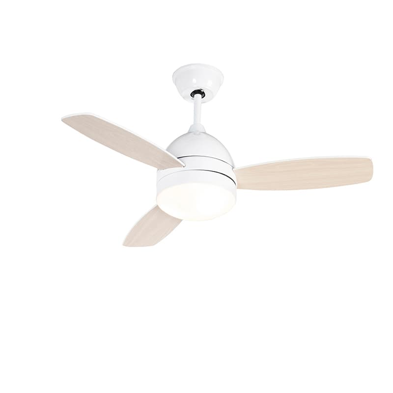 Stropný ventilátor biely s drevenou potlačou 96 cm s diaľkovým ovládaním - Rotar 1