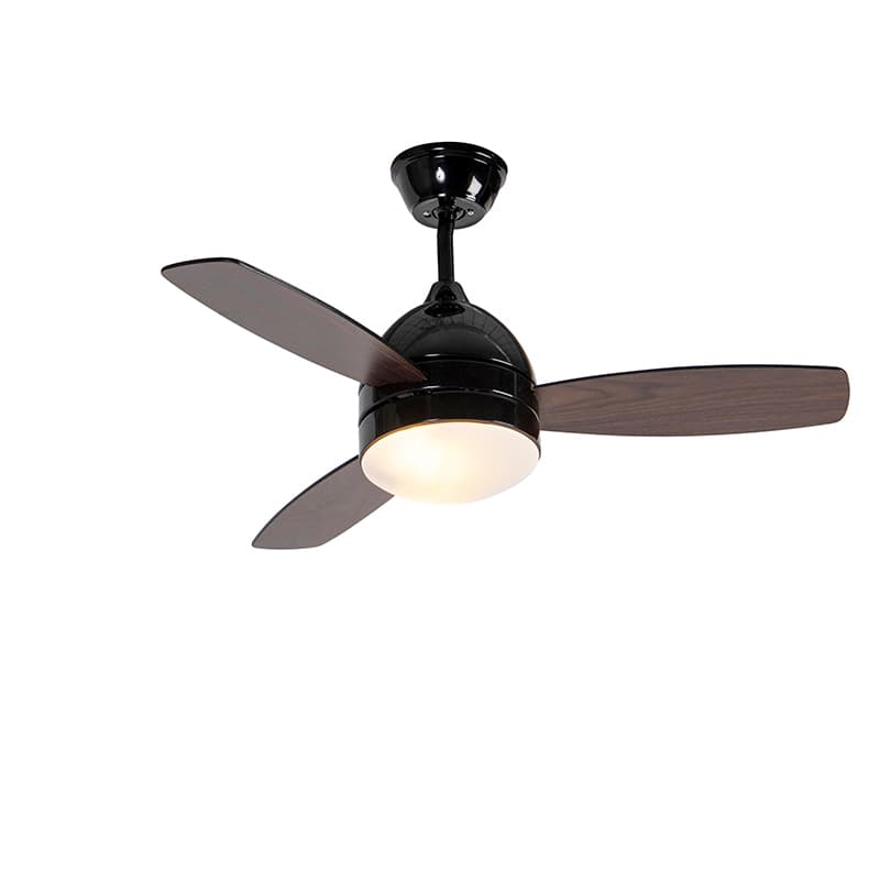 Stropný ventilátor čierny s potlačou dreva 96 cm s diaľkovým ovládaním - Rotar