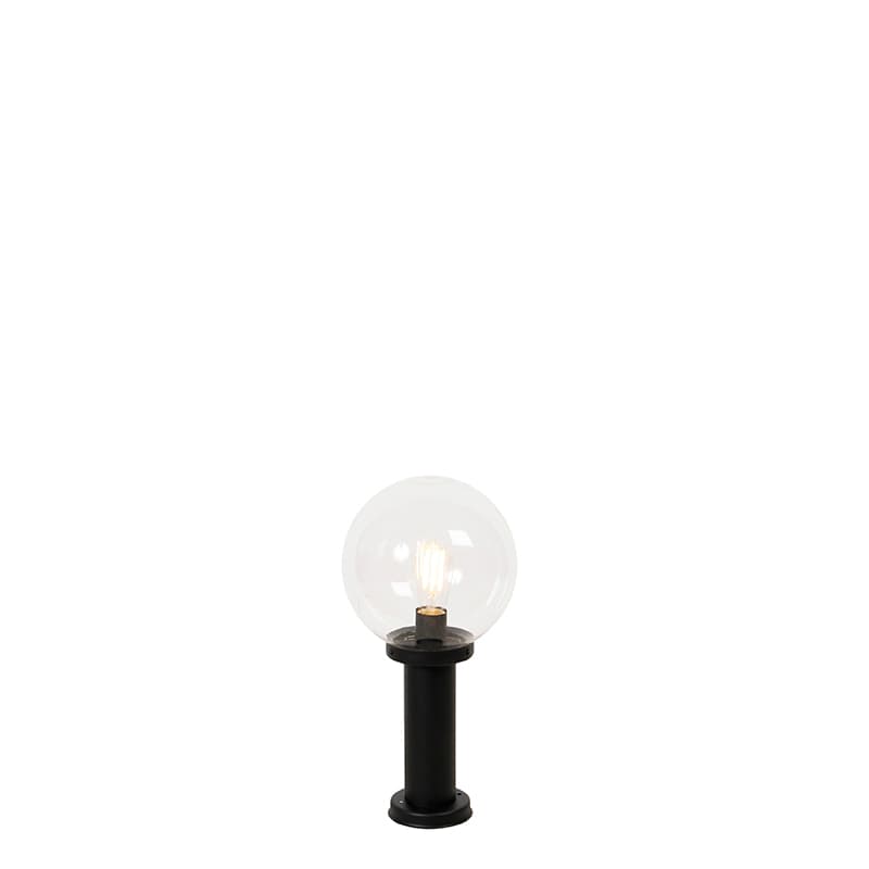 Vonkajšia stojaca lampa čierna s plastovou guľou 50 cm IP44 - Sfera 1