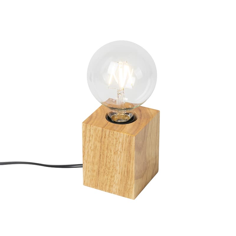 Rustikálna stolná lampa drevo prírodné - Bloc 1