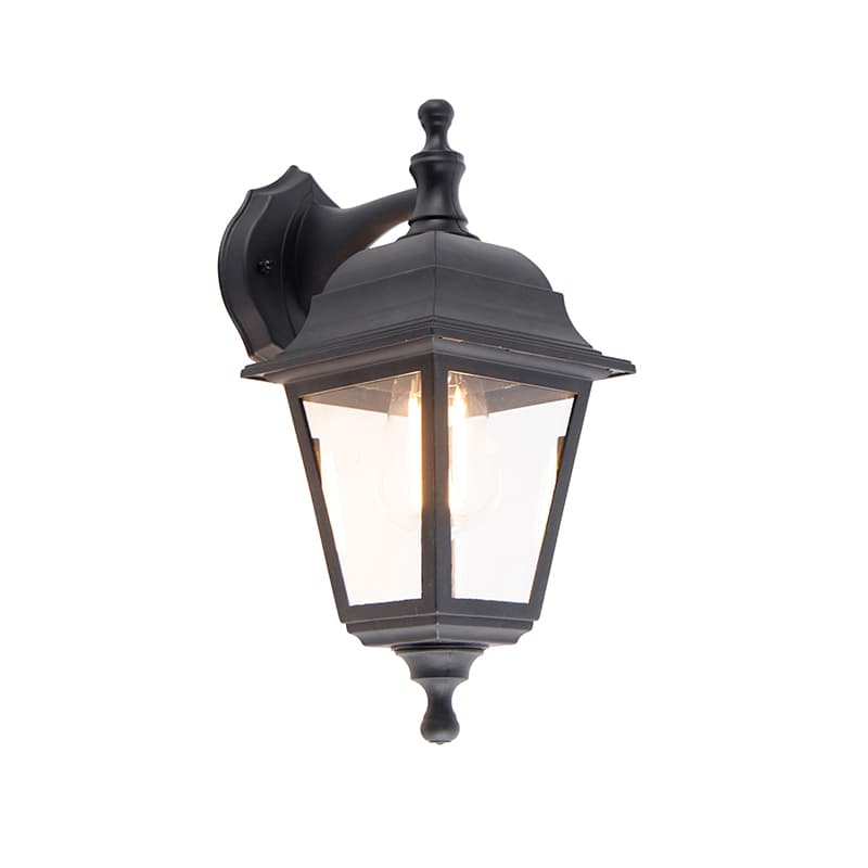 Klasická vonkajšia nástenná lampa čierna IP44 - Capital