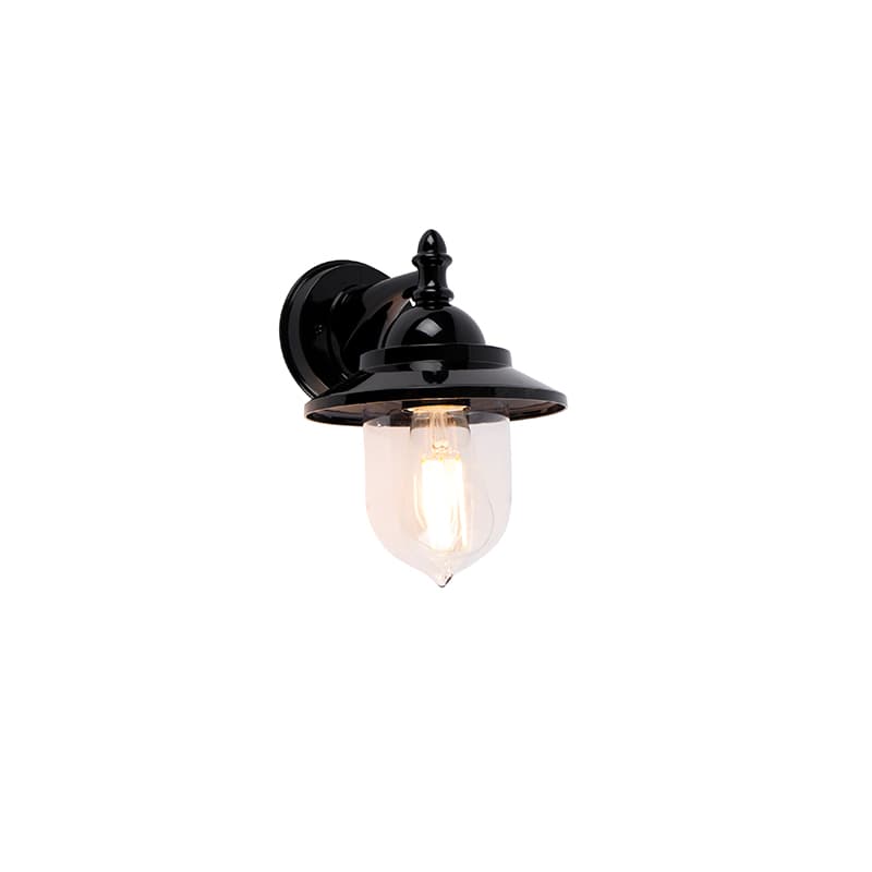Klasická vonkajšia nástenná lampa čierna IP44 - Oxford 1