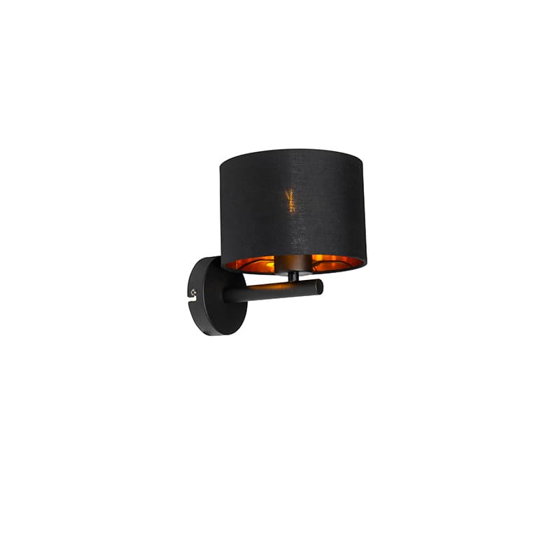 Moderná nástenná lampa čierna so zlatom - VT 1