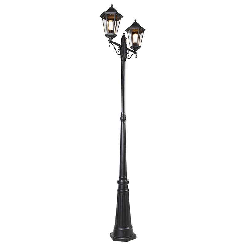 Čierna vonkajšia lampa 220 cm 2-svetlo IP44 - Havana 1