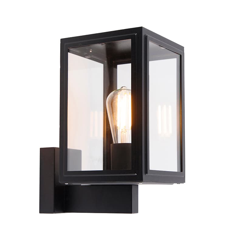 Rustikálna nástenná lampa čierna IP44 - Sutton Up 1