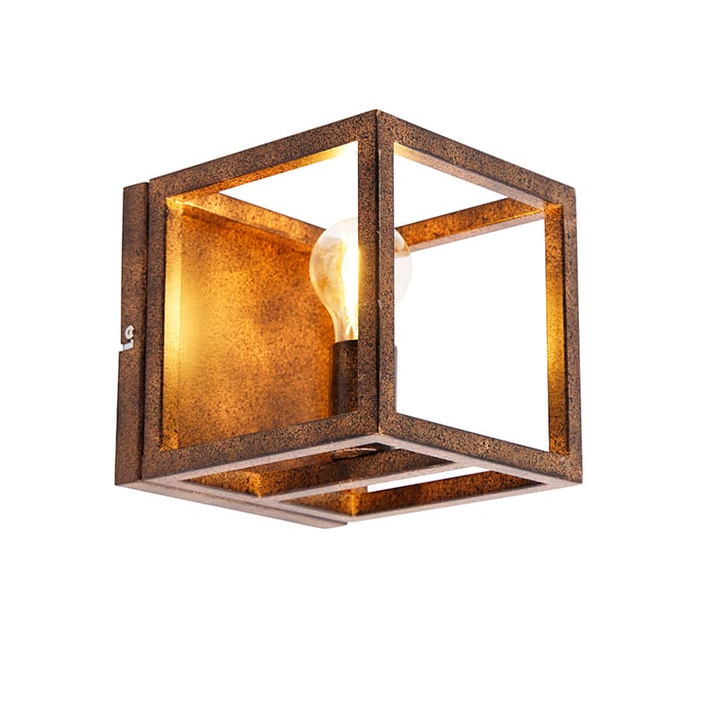 Priemyselná nástenná lampa hrdzavohnedá - Cage