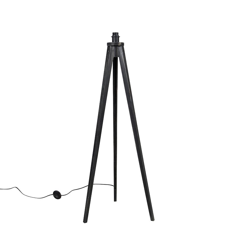 Rustikálna stojaca lampa trojnožka čierna - Tripod Classic