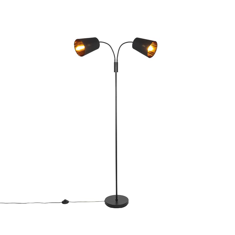 Moderná stojaca lampa čierna 2-svetlo - Carmen 1
