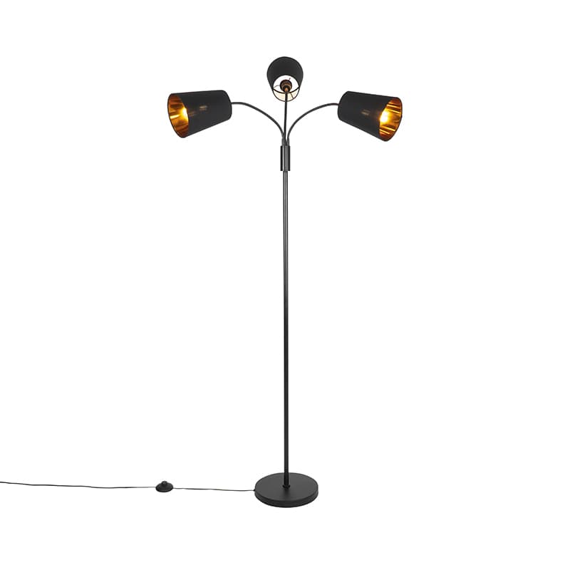 Moderná stojaca lampa čierna 3-svetlo - Carmen 1