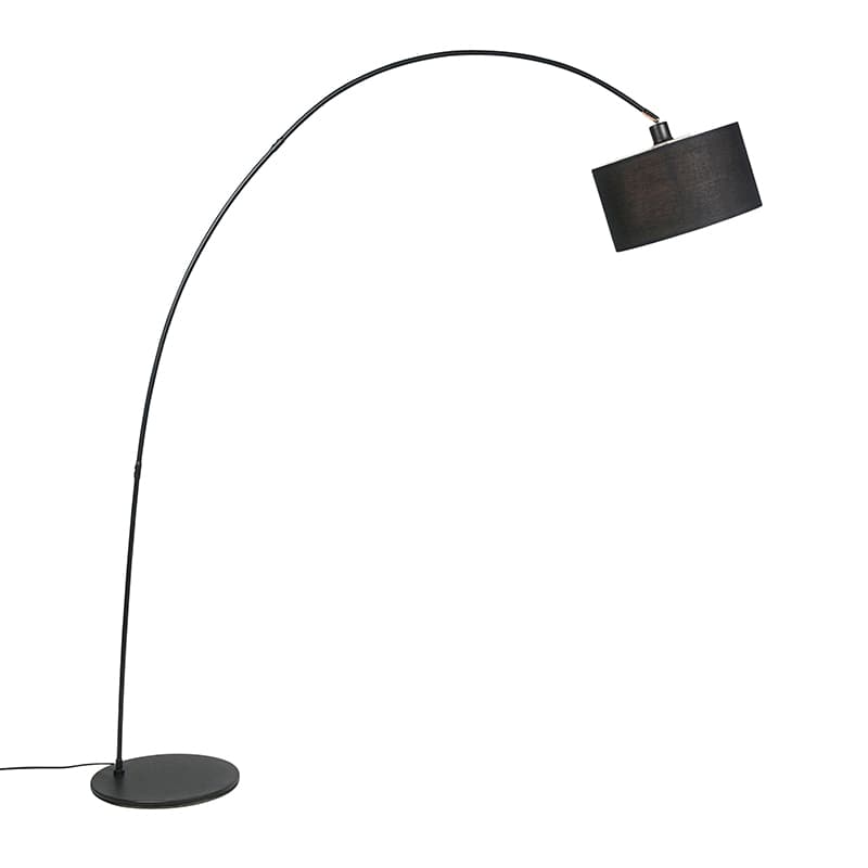 Inteligentná moderná oblúková stojaca lampa čierna vrátane A60 Wifi - Vinossa 1
