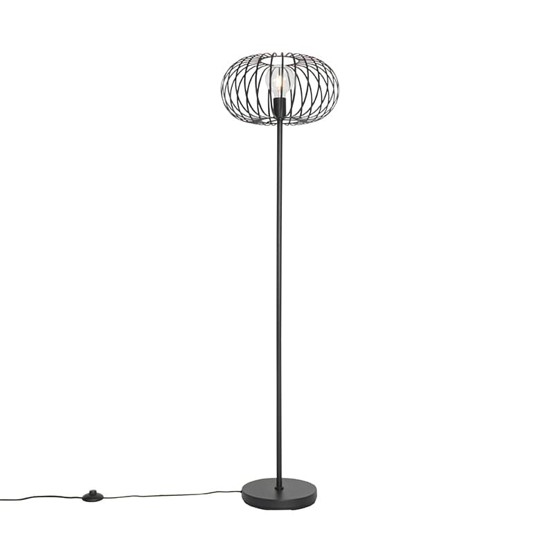 Dizajnová stojaca lampa čierna - Johanna
