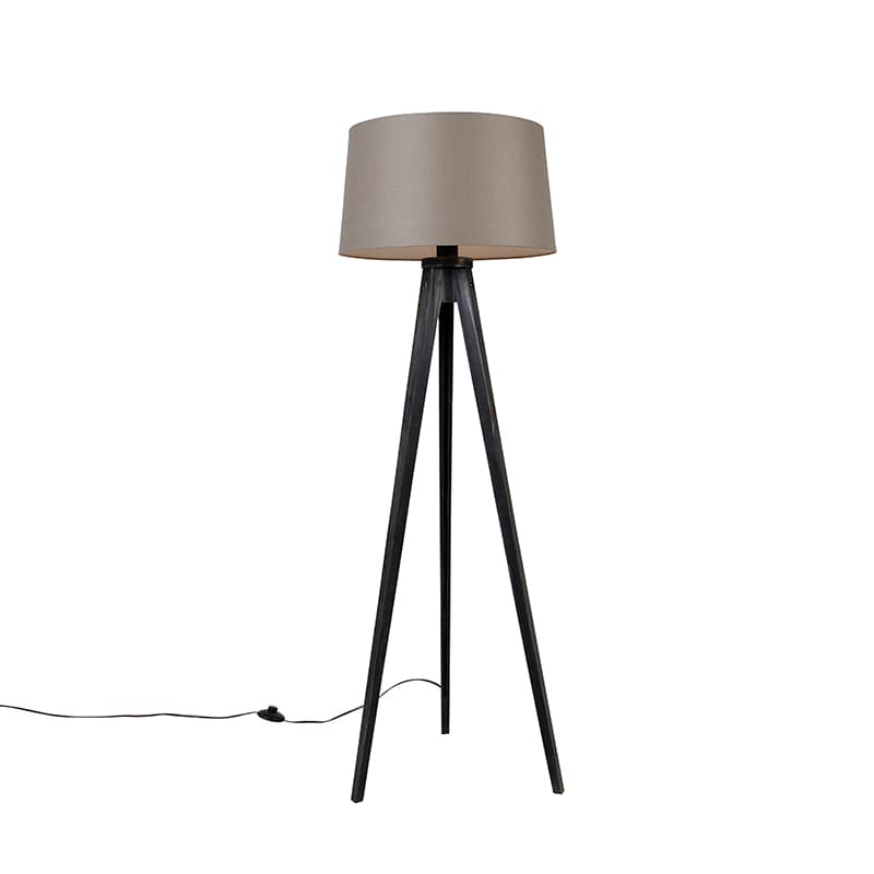 Trojnožka čierna s tienidlom z ľanu taupe 45 cm - Tripod Classic 1