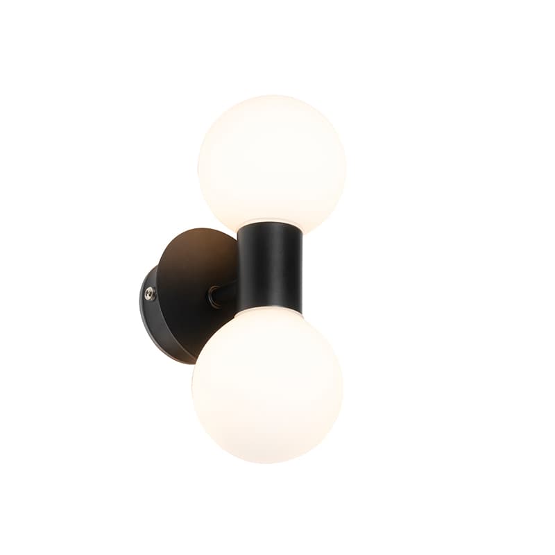 Moderná nástenná lampa čierna IP44 2-svetlo - Cederic 1