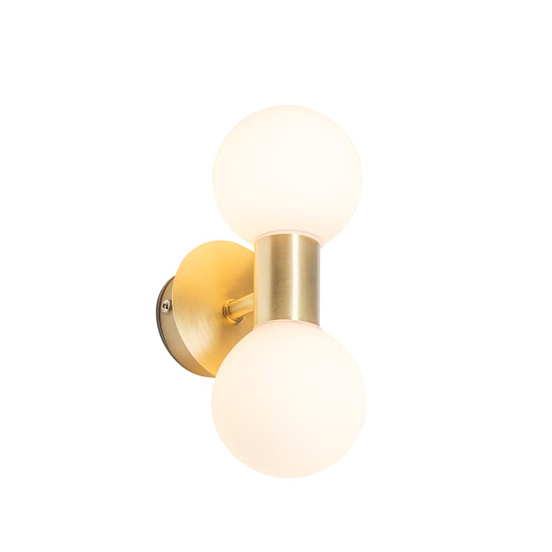 Moderná nástenná lampa zlatá IP44 2-svetlá - Cederic 1