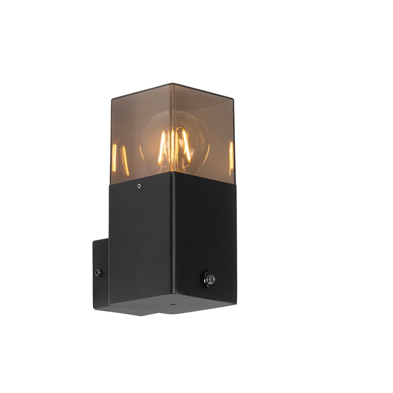 Vonkajšia nástenná lampa čierna IP44 s senzorom súmraku až úsvitu - Dánsko 1
