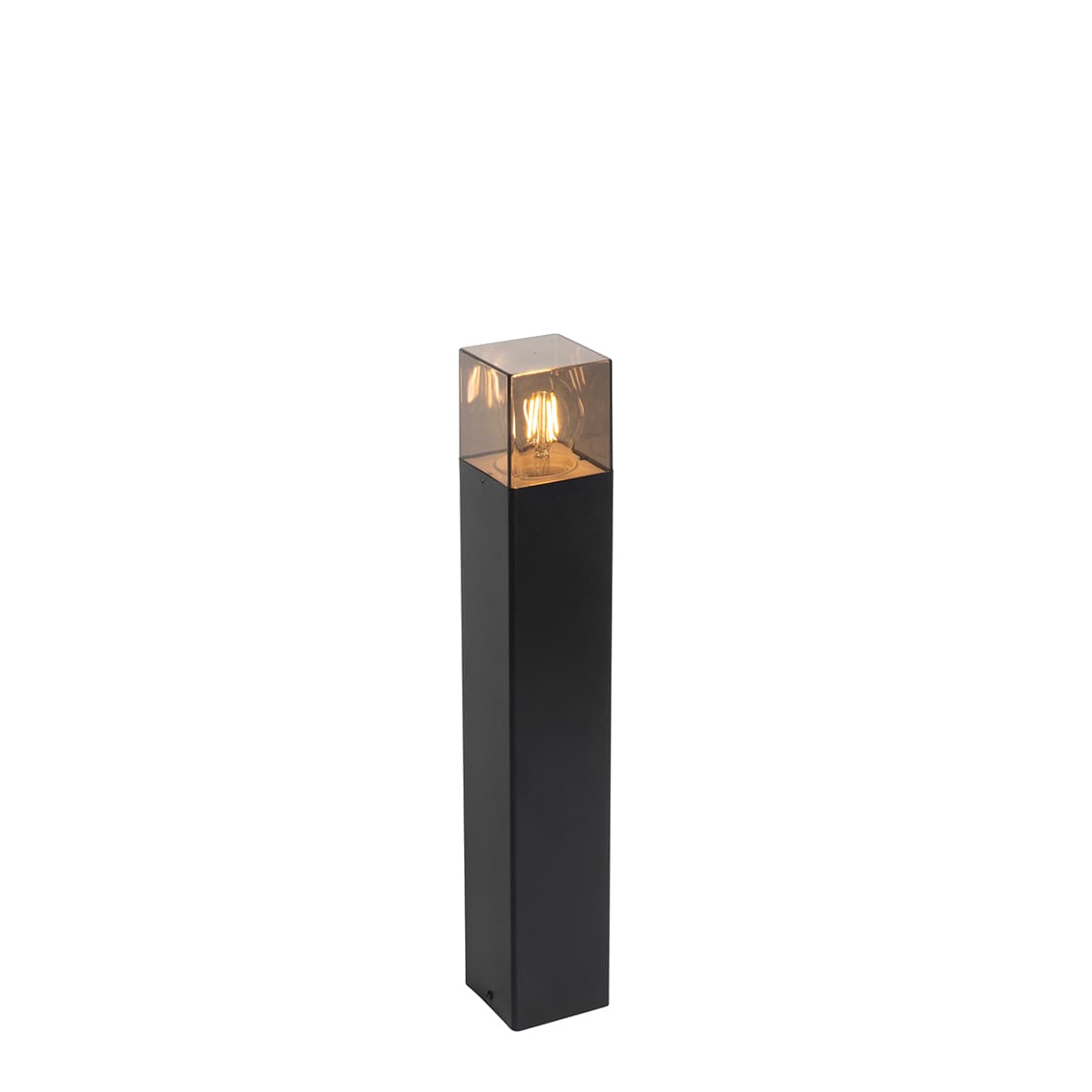 Stojaca vonkajšia lampa čierna 50 cm IP44 s dymovým sklom - Dánsko 1